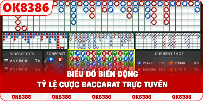 Hình ảnh minh họa biểu đồ biến động tỷ lệ cược Baccarat trực tuyến
